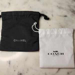 Chanel Black | Coach White Dust Bag Lot of 2